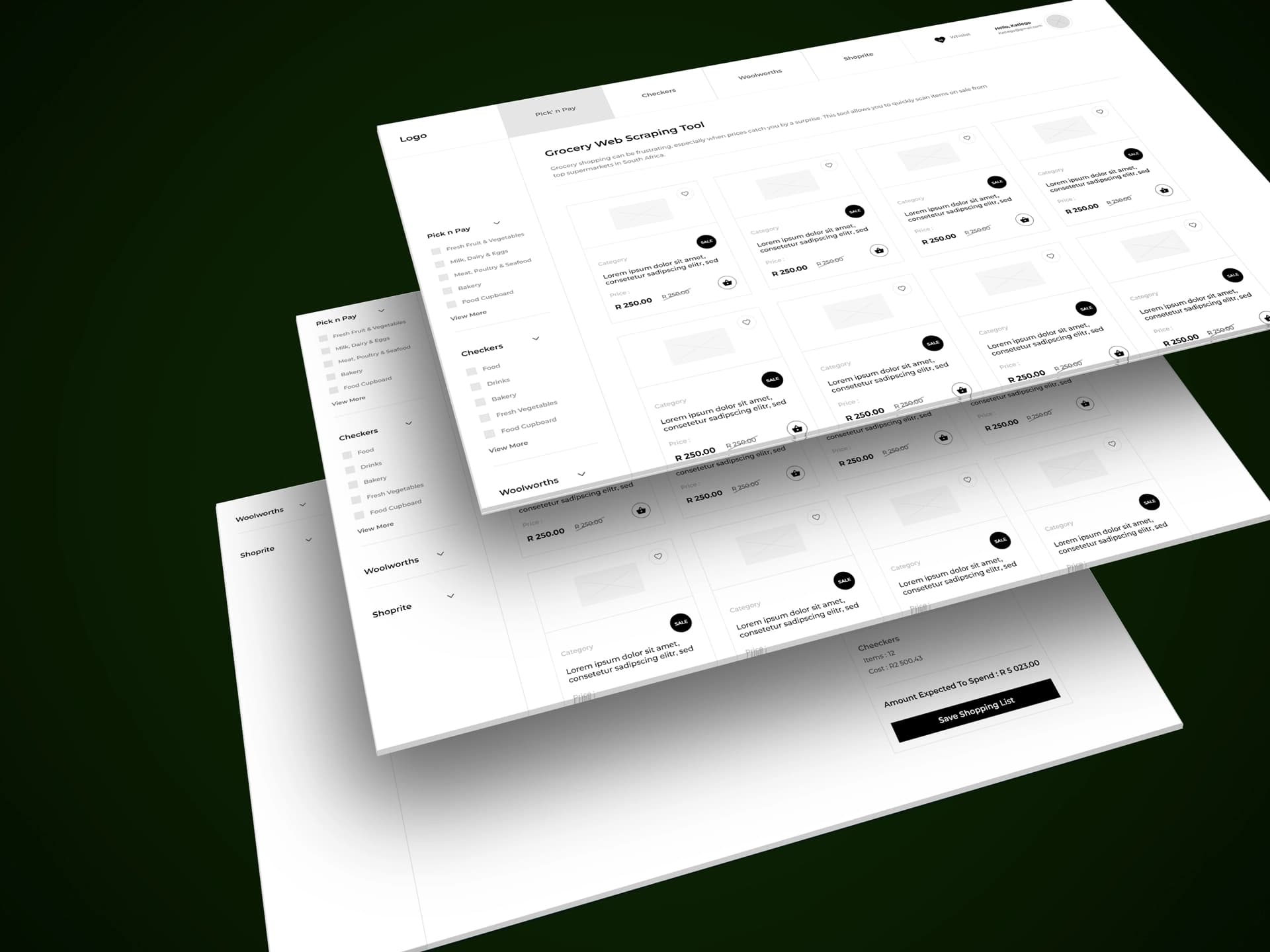 Polished Low-fidelity prototype concept for GWS tool.